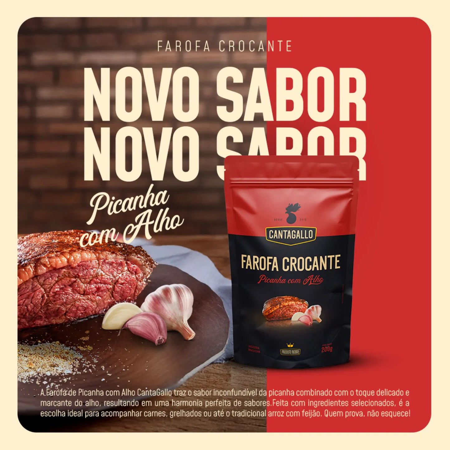 Farofa Crocante de Picanha com Alho CantaGallo 200g