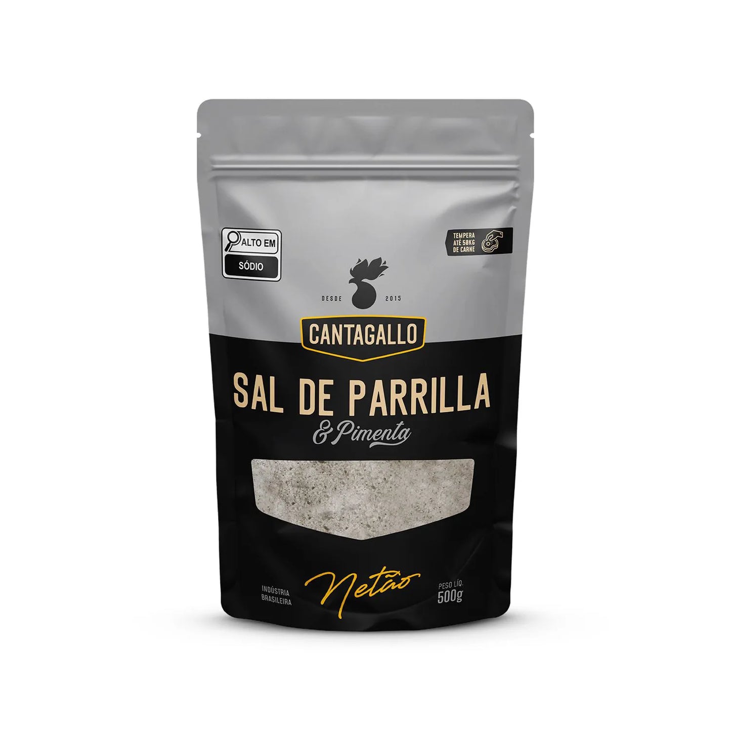 Sal de Parrilla e Pimenta by Netão CantaGallo 500G - Refil Econômico