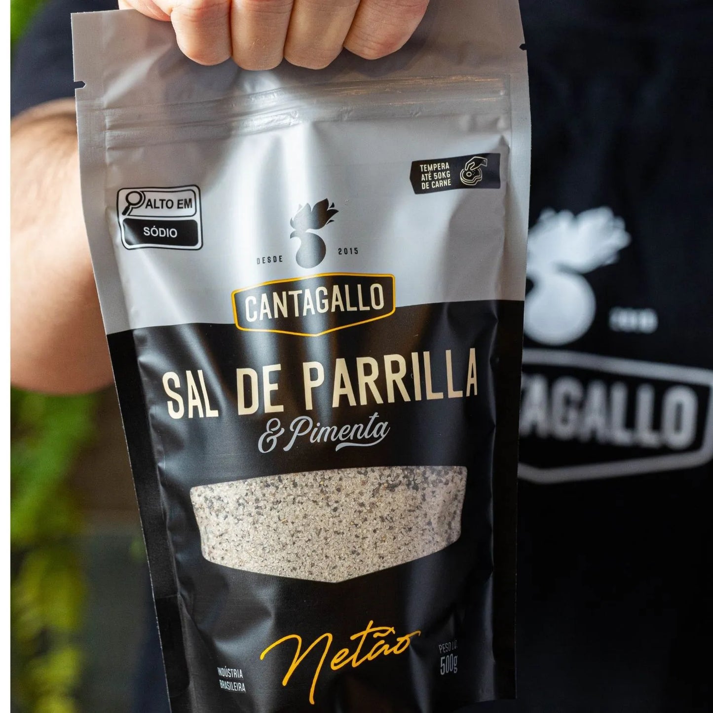 Sal de Parrilla e Pimenta by Netão CantaGallo 500G - Refil Econômico