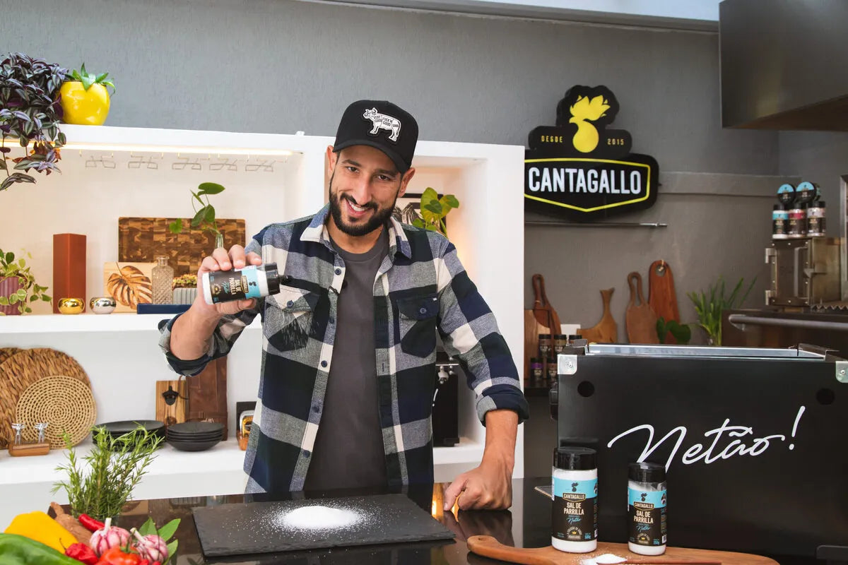 Sal de Parrilla Grãos Finos CantaGallo by Netão 250g - Pote