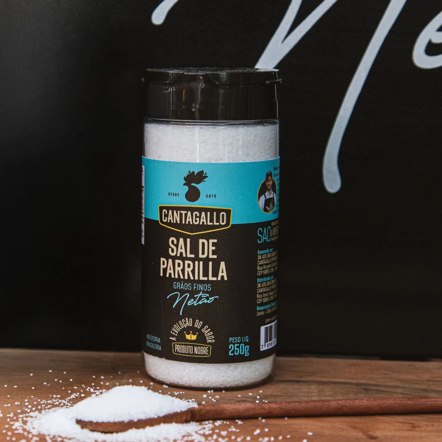 Sal de Parrilla Grãos Finos CantaGallo by Netão 250g - Pote