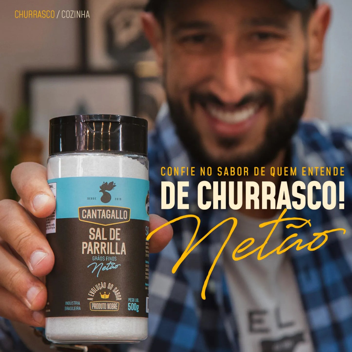 Sal de Parrilla Grãos Finos (Entrefino) By Netão CantaGallo 500G - Pote
