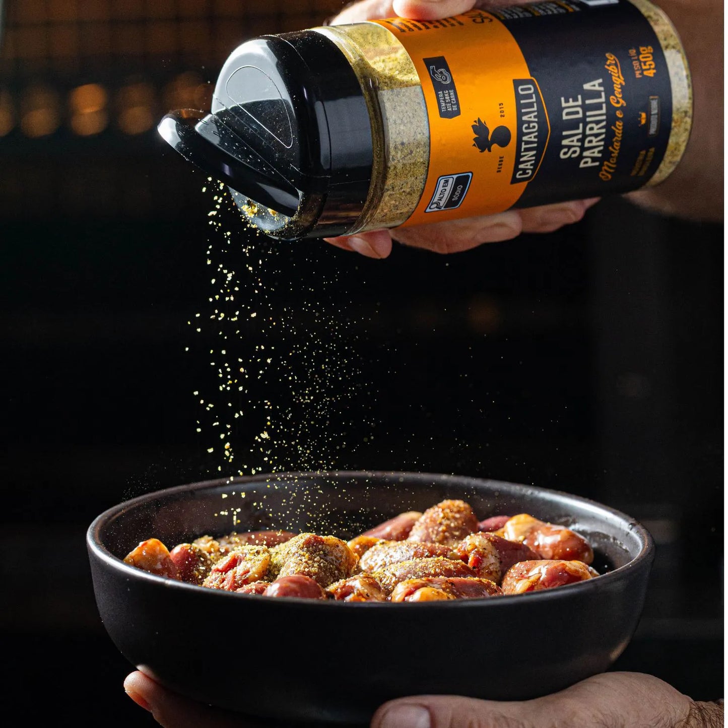 Sal de Parrilla Mostarda e Gengibre CantaGallo 450G -Pote