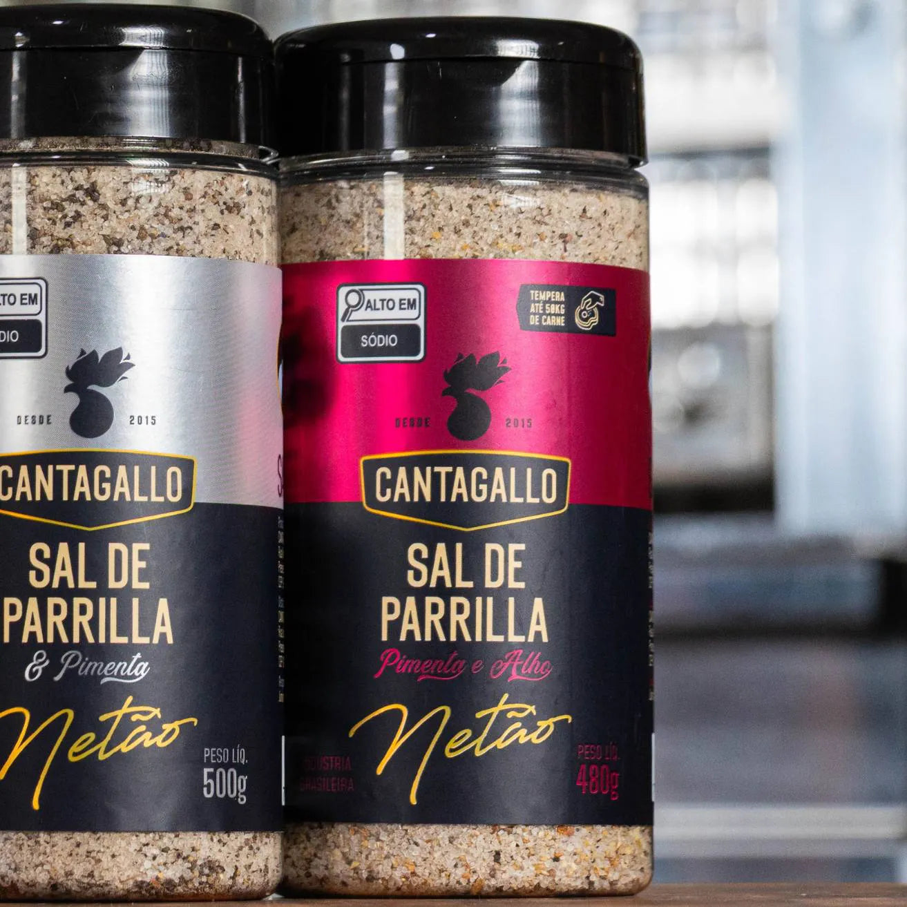 Sal de Parrilla Pimenta e Alho by Netão CantaGallo 480G - Pote