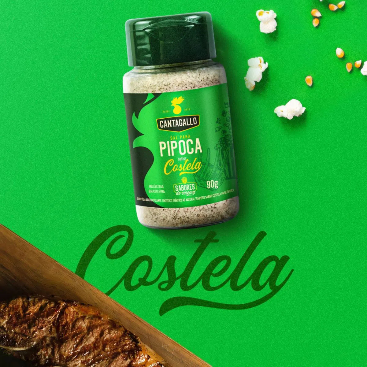 Sal para Pipoca Sabor Costela CantaGallo 90g