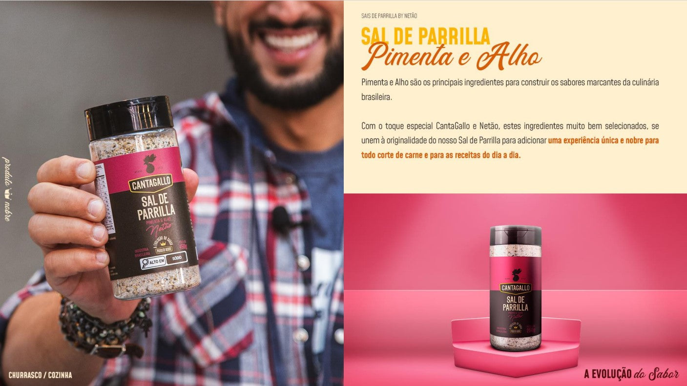 Sal de Pimiento Parrilla y Ajo CantaGallo de Netão 250g