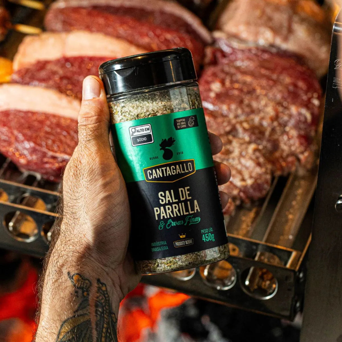 Sal de Parrilla e Ervas Finas CantaGallo 450G - Pote