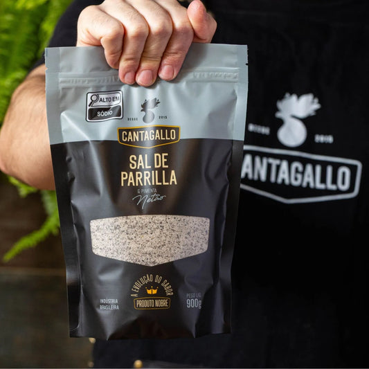 Sal de Parrilla e Pimenta by Netão CantaGallo 900g - Refil Econômico