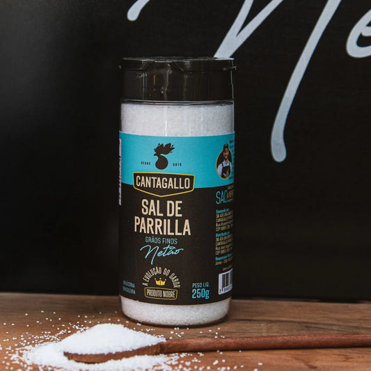 Sal de Parrilla Grãos Finos CantaGallo by Netão 250g - Pote