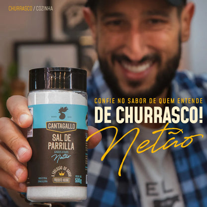 Sal de Parrilla Grãos Finos (Entrefino) By Netão CantaGallo 500G - Pote