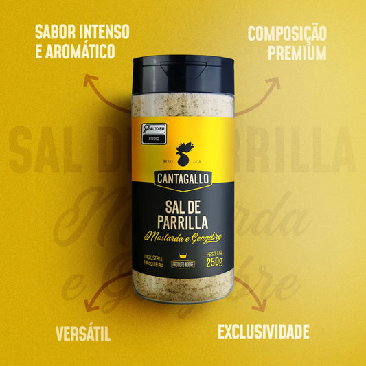 Sal De Parrilla Mostarda e Gengibre CantaGallo 250g