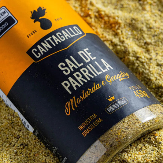 Sal de Parrilla Mostarda e Gengibre CantaGallo 450G -Pote