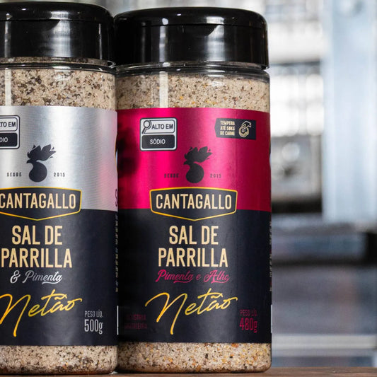 Sal de Parrilla Pimenta e Alho by Netão CantaGallo 480G - Pote